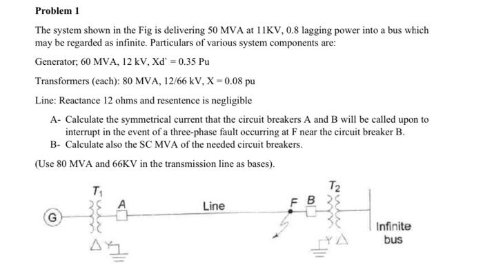 Solved Problem 1 The system shown in the Fig is delivering | Chegg.com