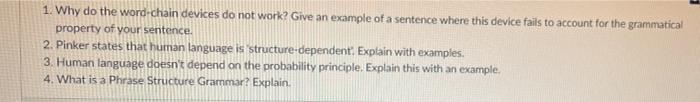 1. Why do the word-chain devices do not work? Give an | Chegg.com