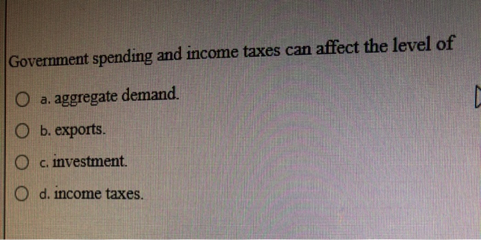 Solved Government Spending And Income Taxes Can Affect The Chegg Solved Government Spending And Income Taxes Can Affect The Chegg