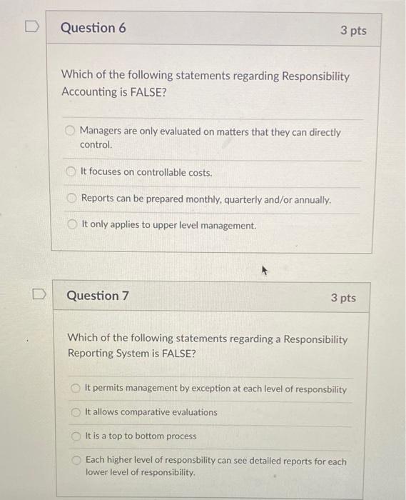 Solved D Question 4 3 pts Which of the following statements | Chegg.com