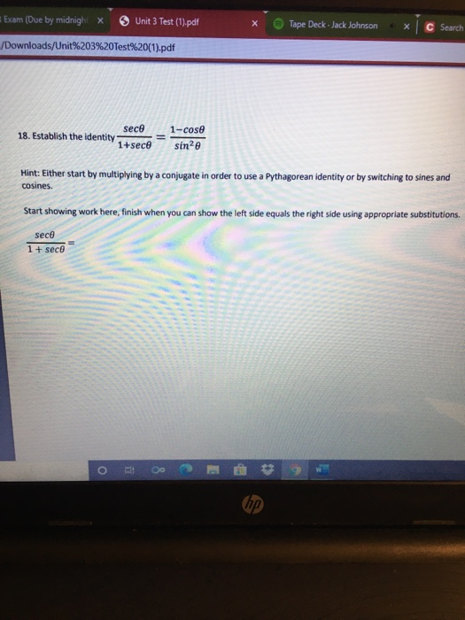 Solved Exam (Due by midnight x Unit 3 Test (1).pdf Tape