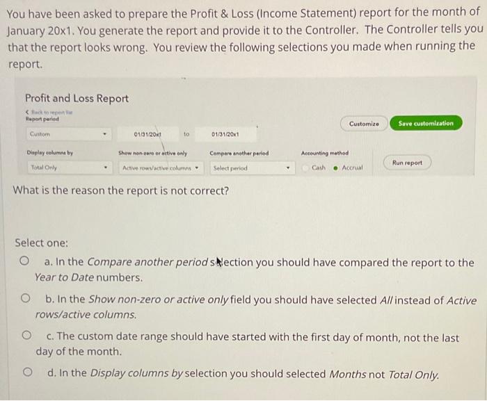 Solved You have been asked to prepare the Profit \& Loss | Chegg.com