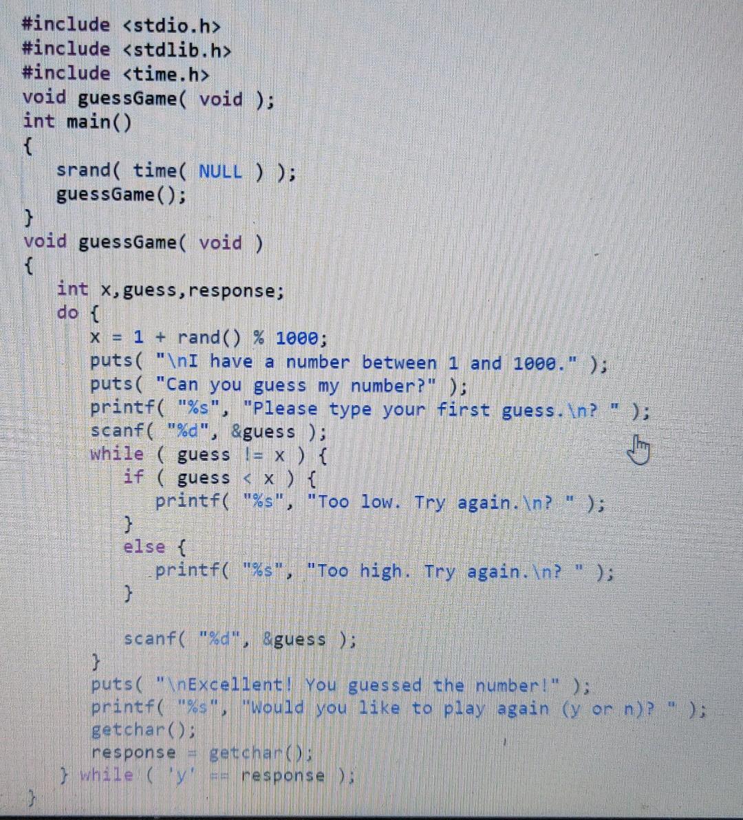 Solved Write a C program that plays the game of 