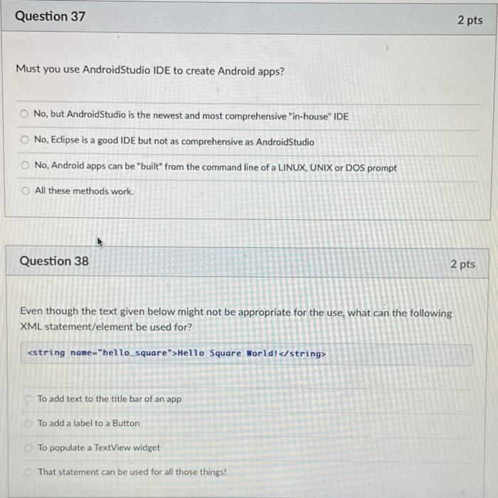 Solved Question 35 2 pts In which method should an 