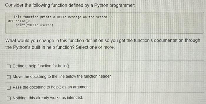 Solved Consider the following function defined by a Python | Chegg.com