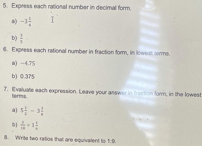 express the rational number in decimal form 1 5