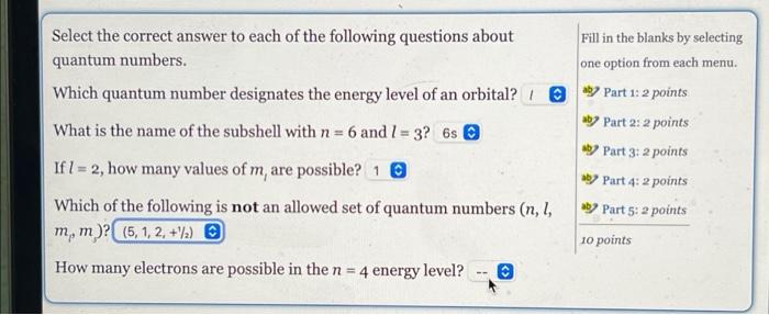 Select The Correct Answer To Each Of The Following | Chegg.com