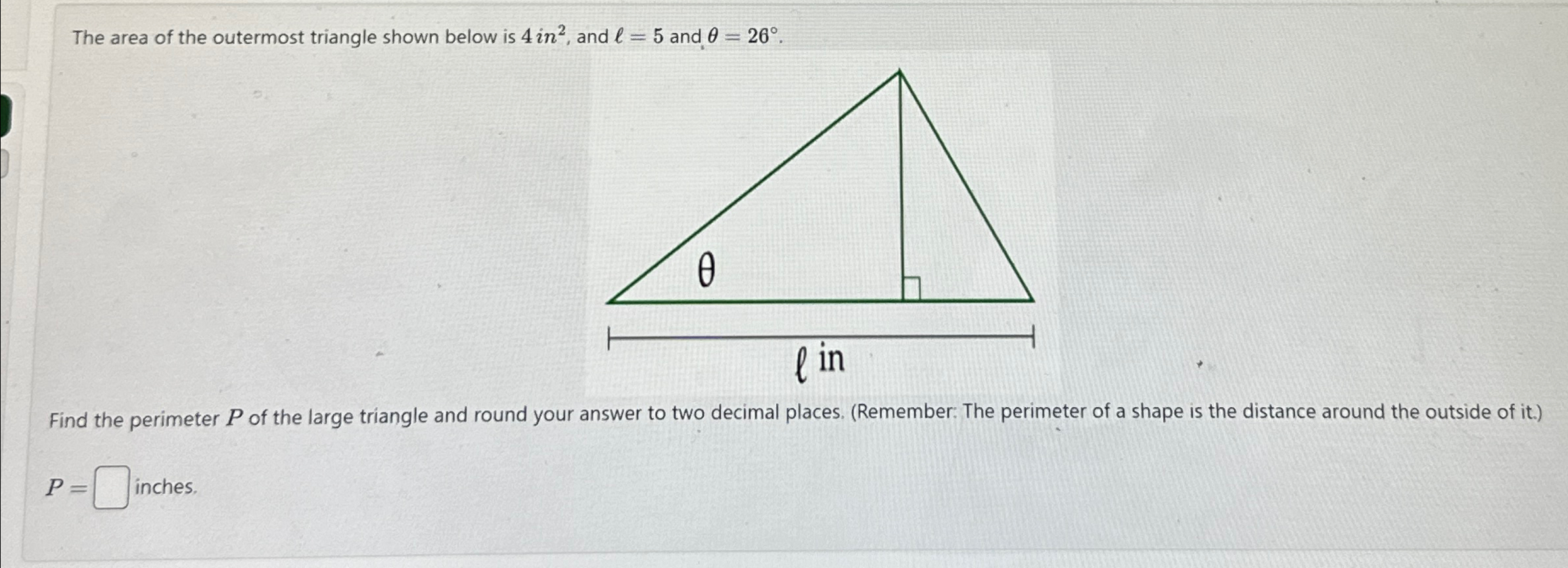 Solved The area of the outermost triangle shown below is | Chegg.com