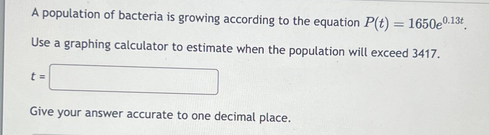 Solved A population of bacteria is growing according to the | Chegg.com