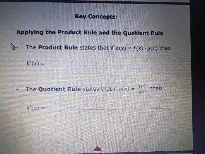 Solved Applying The Product Rule And The Quotient Rule The