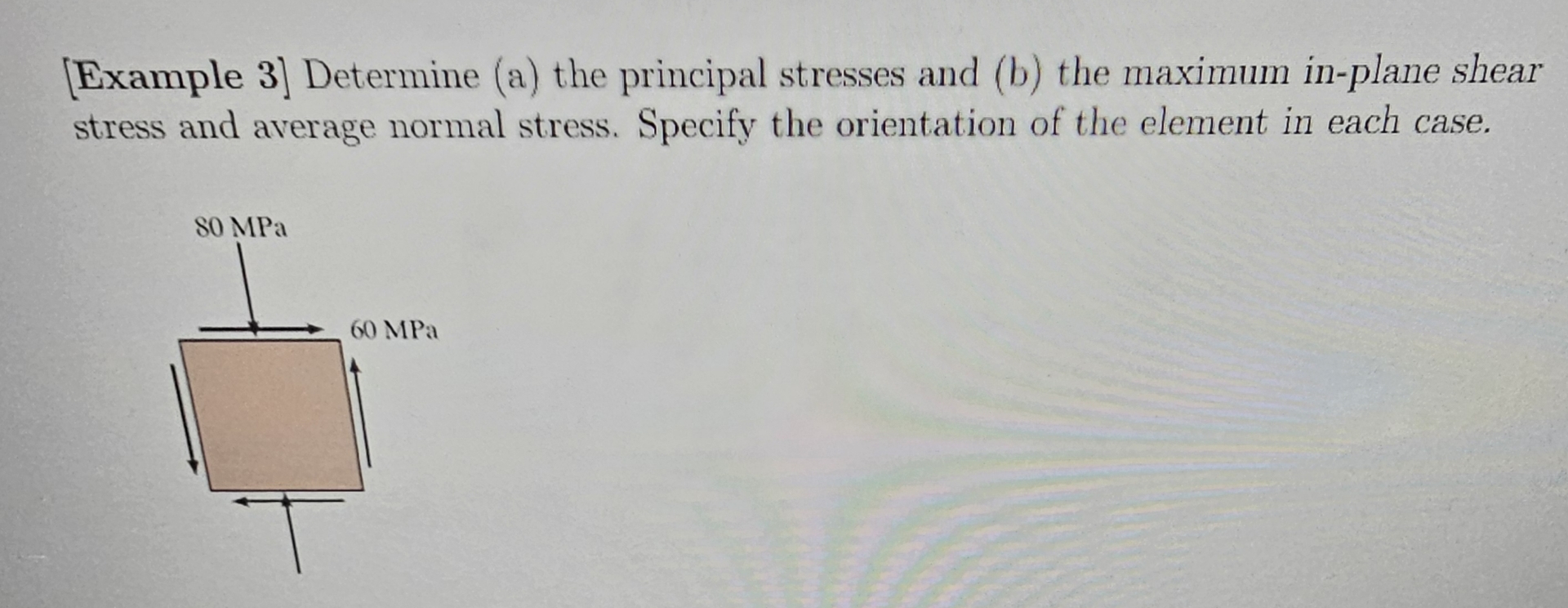 Solved [Example 3] ﻿Determine (a) ﻿the principal stresses | Chegg.com
