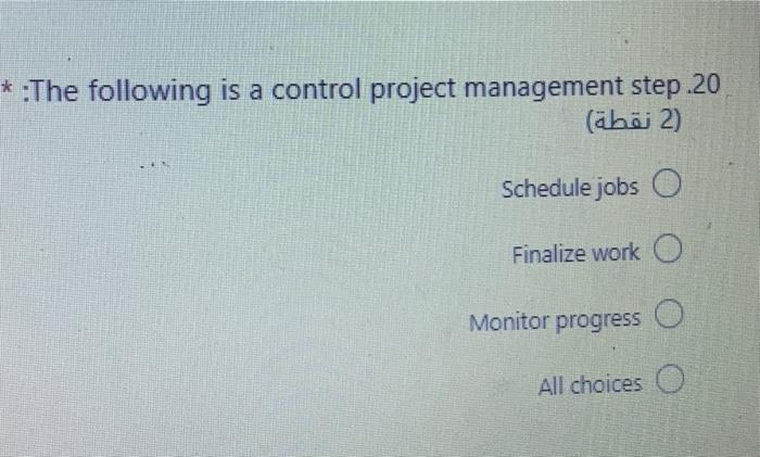 Solved * :The following is a control project management | Chegg.com