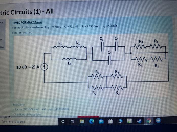 Solved tric Circuits (1) - All on TIMED FOR MAX 10 mins For | Chegg.com