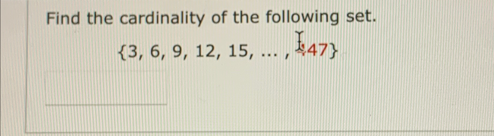 Find The Cardinality Of The Following | Chegg.com