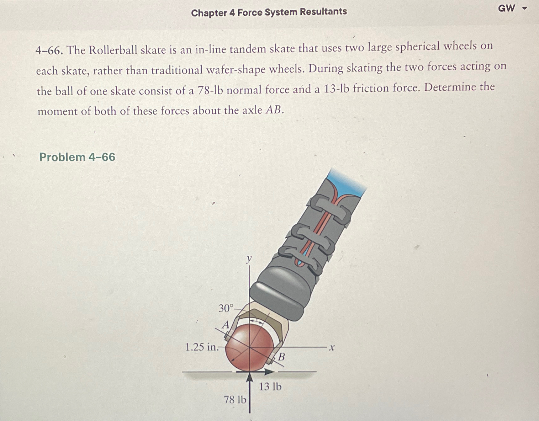 Solved Chapter 4 ﻿Force System ResultantsGW -4-66. ﻿The | Chegg.com