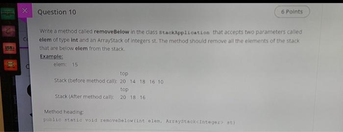 Solved x Question 10 6 Points c 58 Write a method called | Chegg.com