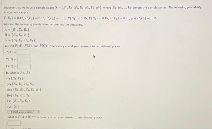 Solved Suppose that we have a sample space | Chegg.com