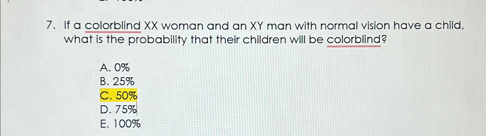 Solved If a colorblind xx ﻿woman and an xY ﻿man with normal | Chegg.com
