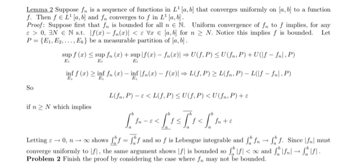 Lemma 2 Suppose Sn Is A Sequence Of Functions In L Chegg Com