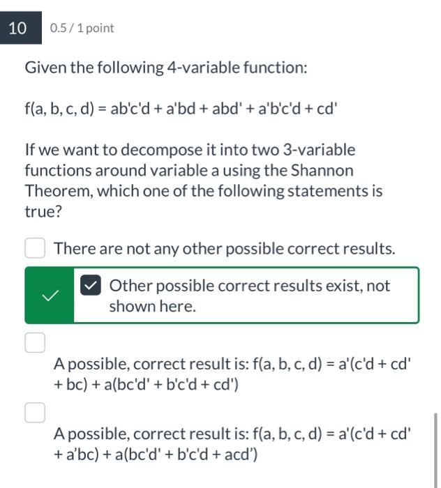 Solved There are two possiple correct answers for thie | Chegg.com