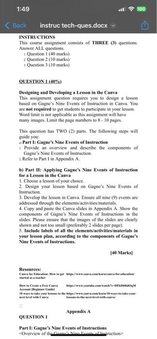 Solved INSTRUCTIONS This course assignment consists of THREE | Chegg.com