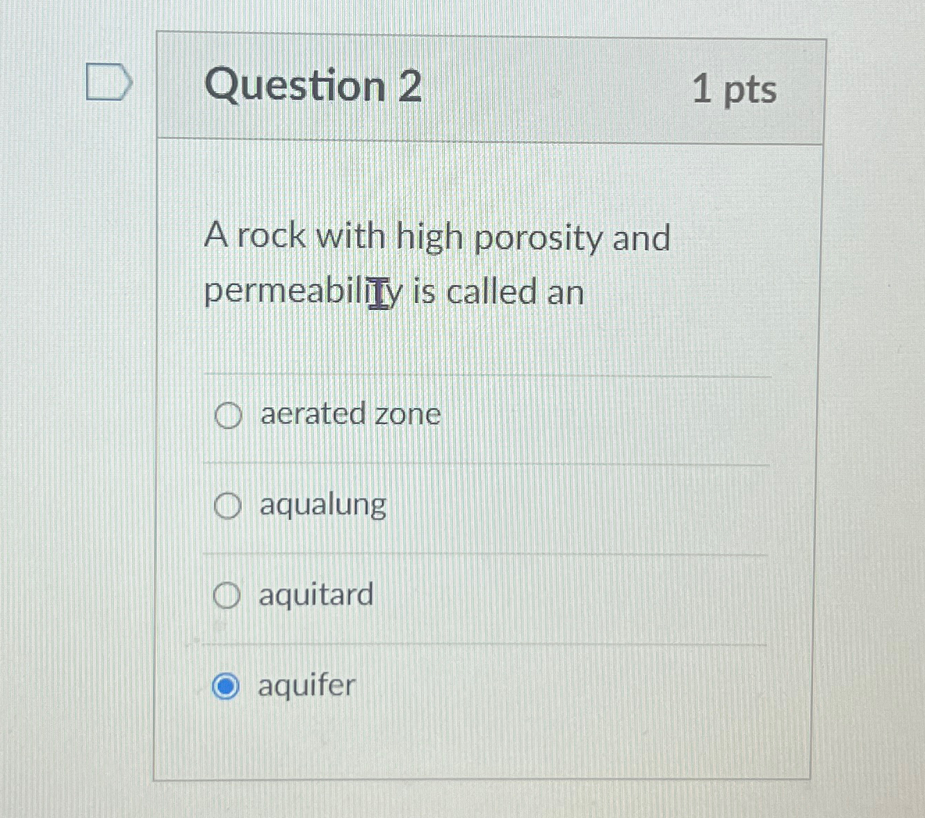 Solved Question 21 ﻿ptsA rock with high porosity and | Chegg.com