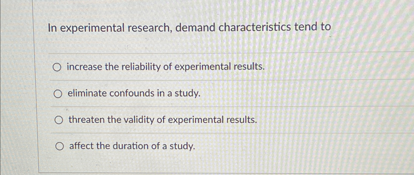 an experimental research demand characteristics tend to