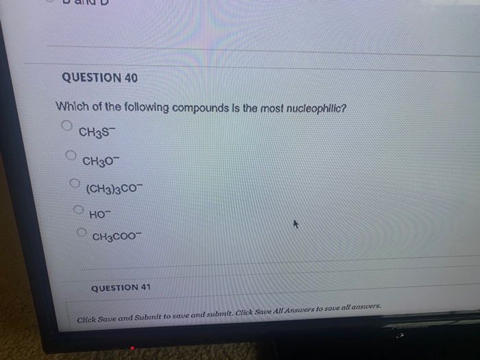 Solved QUESTION 40 Which of the following compounds is the | Chegg.com