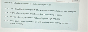 Solved Which of the following statements about sign | Chegg.com