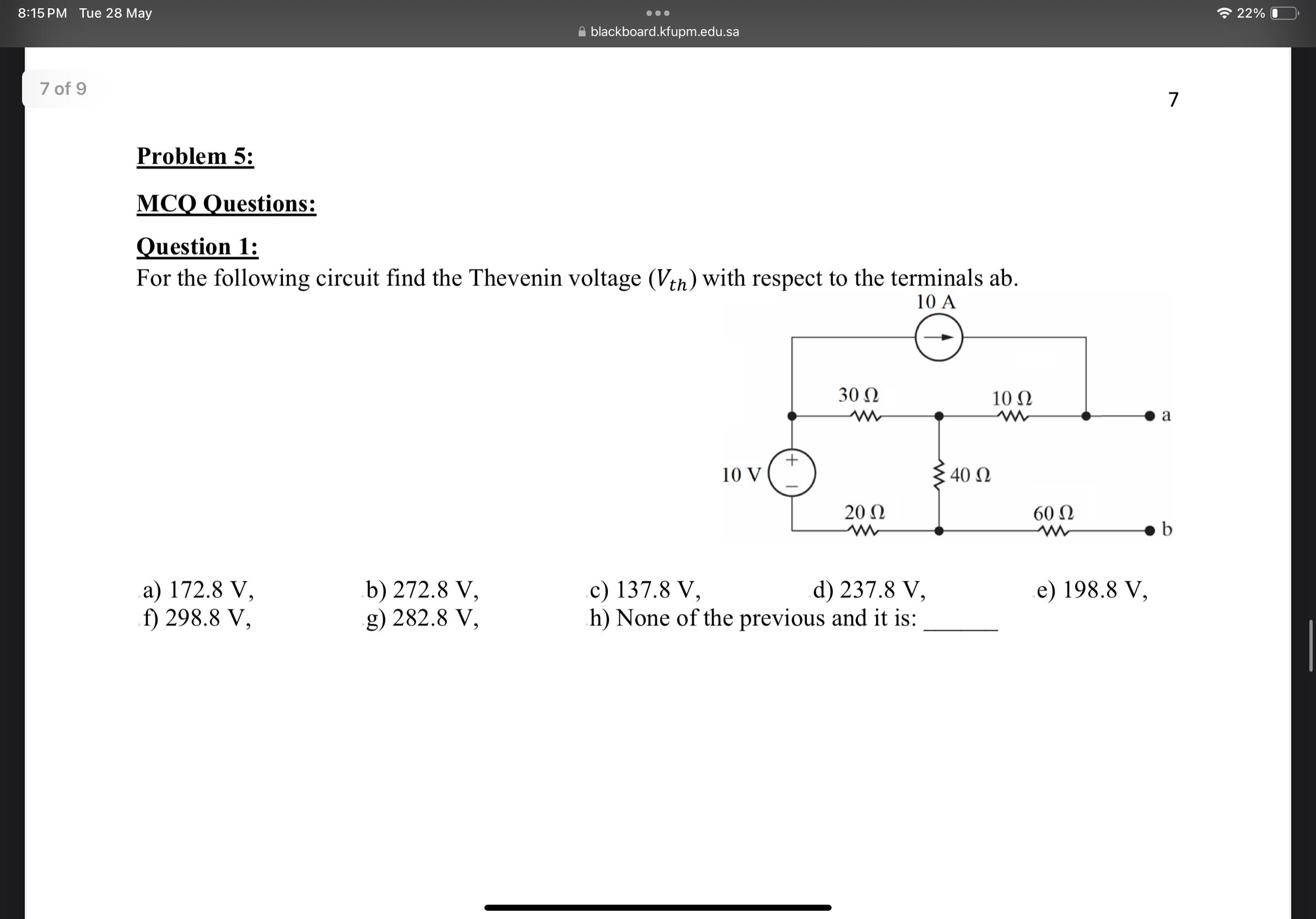 815 ﻿PM Tue 28 ﻿May blackboard.kfupm.edu.sa227 ﻿of