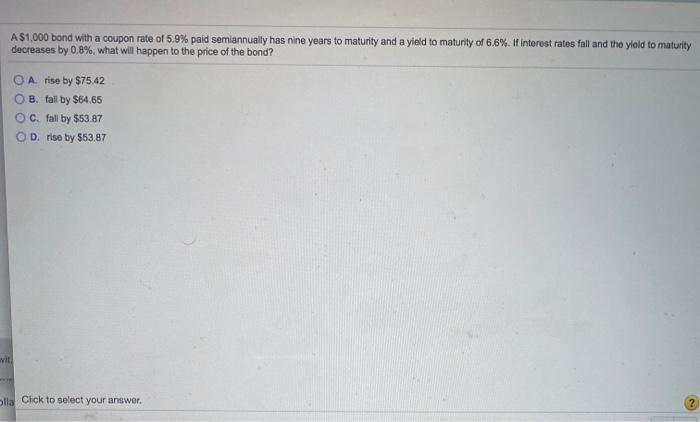Solved A 1 000 Bond With A Coupon Rate Of 5 9 Paid Chegg