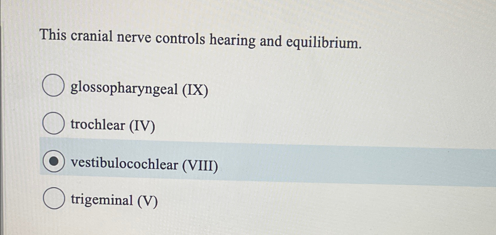 Solved This Cranial Nerve Controls Hearing And | Chegg.com