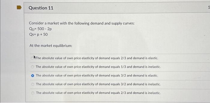Solved Consider a market with the following demand and | Chegg.com