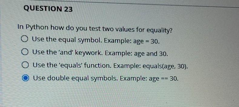 23 In Python how do you test values for | Chegg.com