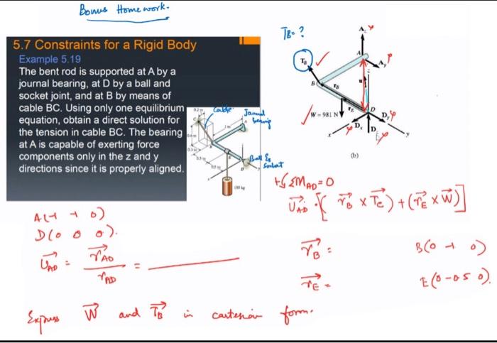 Solved Bonus Home work. TB? 5.7 Constraints for a Rigid Body | Chegg.com