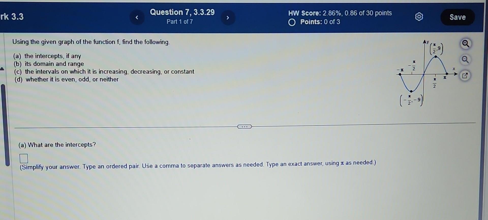 Solved Using the given graph of the function f, find the | Chegg.com