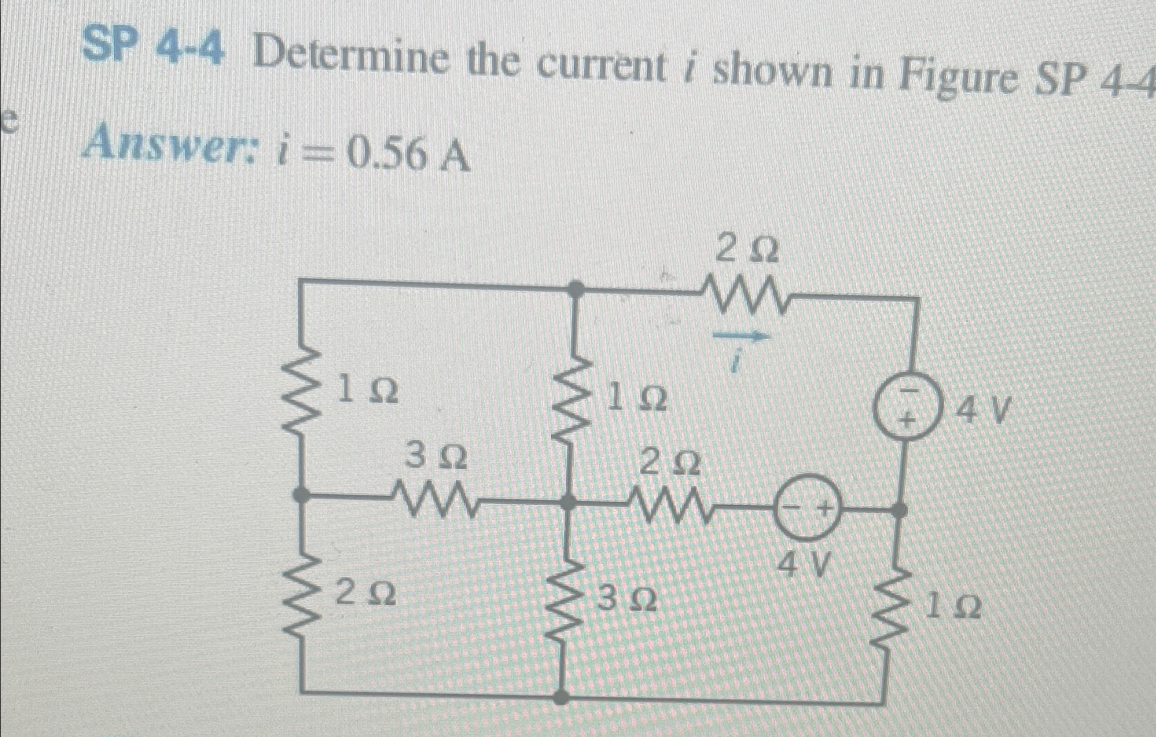Solved SP 4-4 ﻿Determine the current i shown in Figure SP | Chegg.com