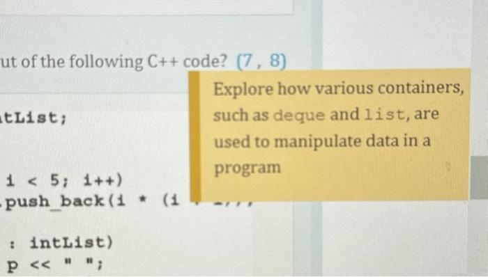 Solved 8. What is the output of the following C++code ? | Chegg.com