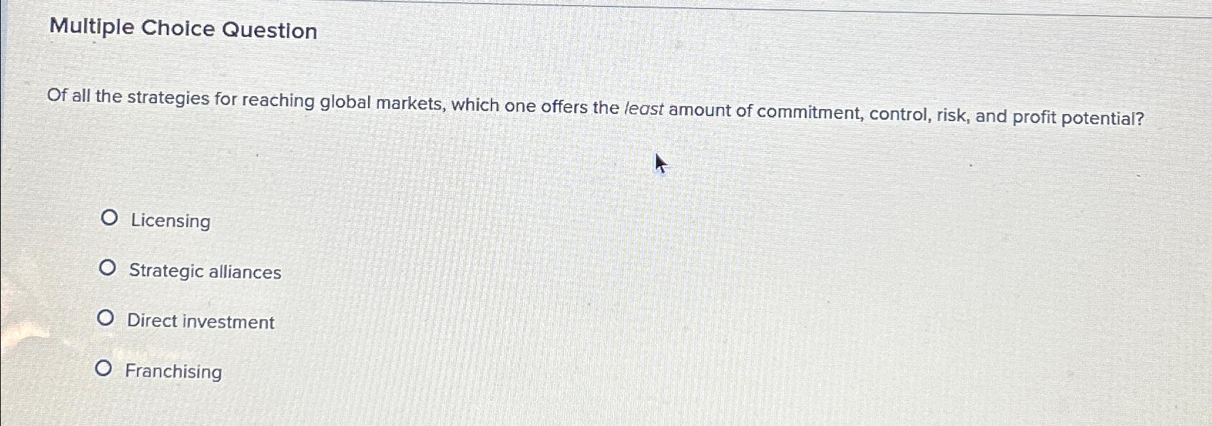 Solved Multiple Choice QuestionOf all the strategies for | Chegg.com