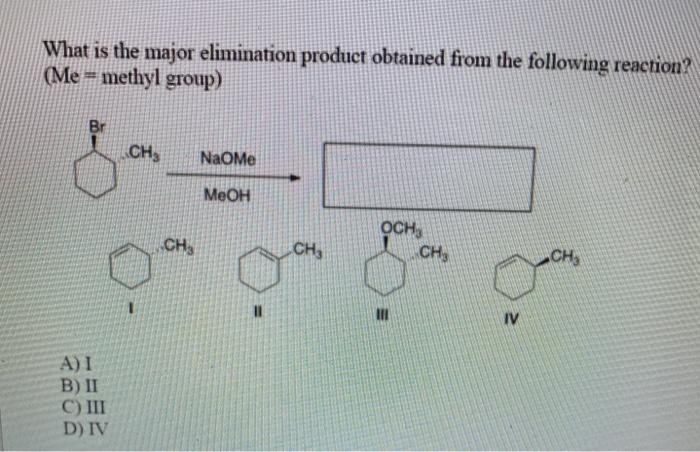 Solved What is the major elimination product obtained from | Chegg.com