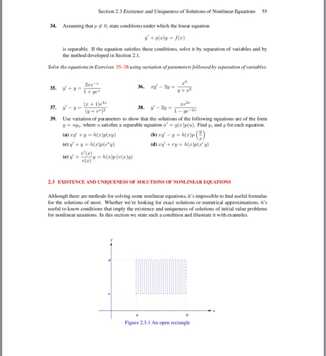 Solved Section 2.3 Existence And Uniqueness Of Solutions Of | Chegg.com