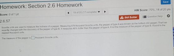Solved Homework: Section 2.6 Homework Save Score: 0 of 1 pt | Chegg.com