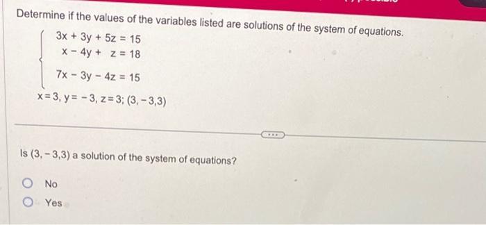 Solved Determine if the values of the variables listed are | Chegg.com