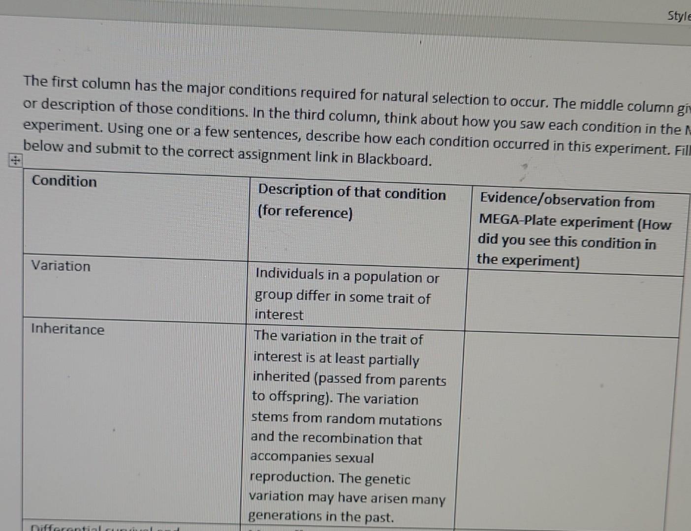 Solved The first column has the major conditions required