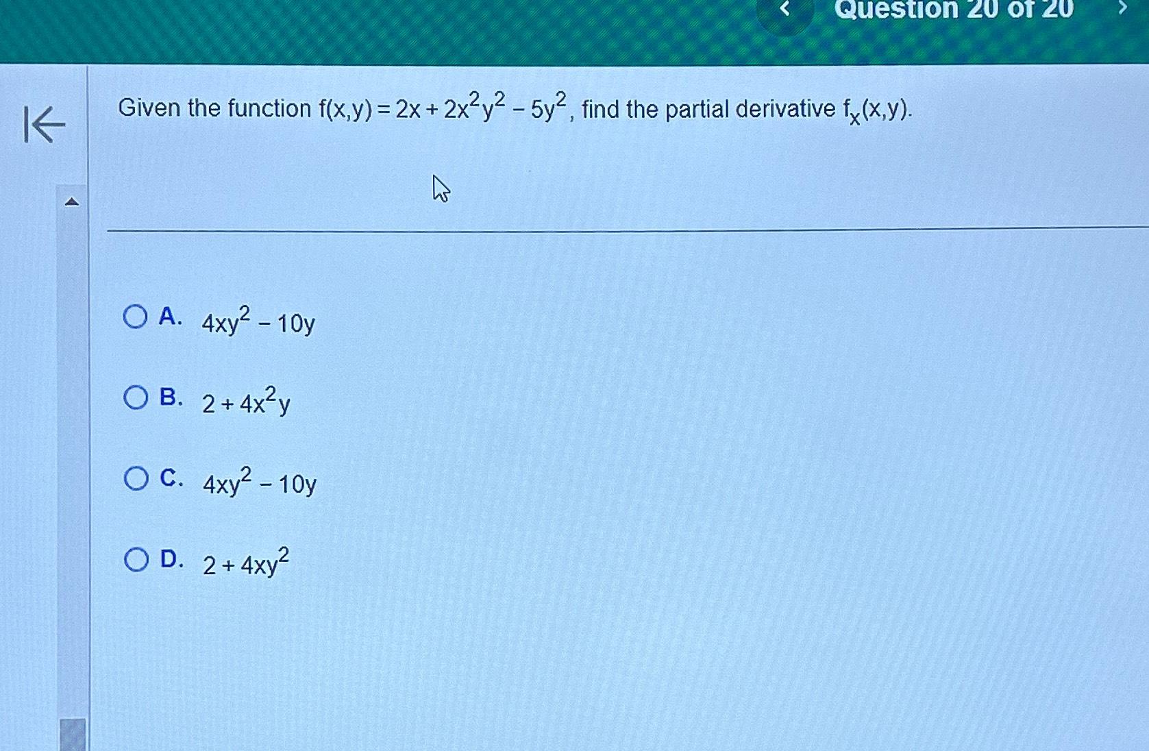 Solved Given The Function Fxy2x2x2y2 5y2 ﻿find The 2631