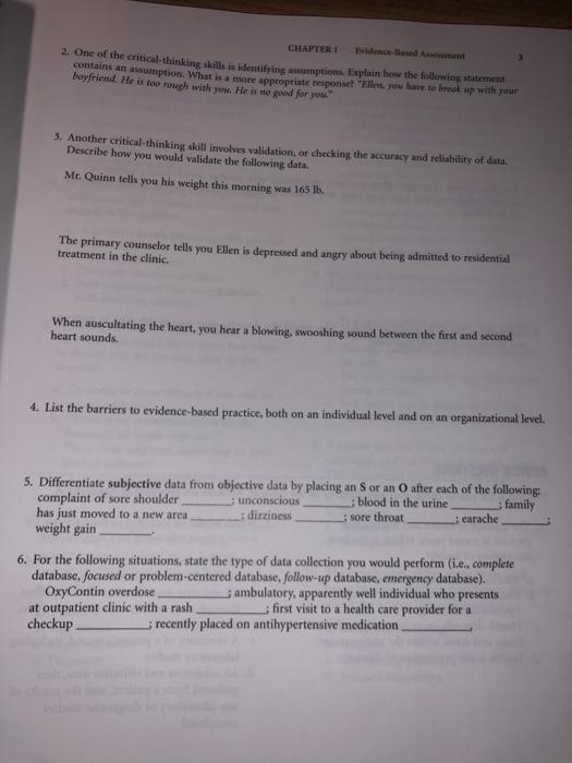 Solved CHAPTER 2. One of the critical thinking skills in | Chegg.com
