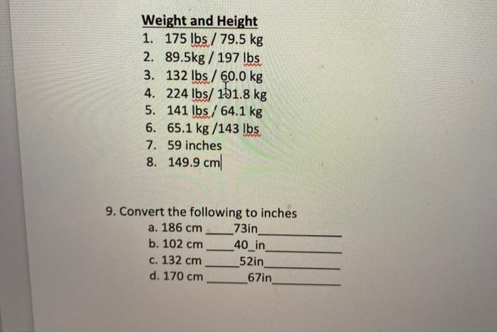 Solved are these correct or do i have to round inches up one