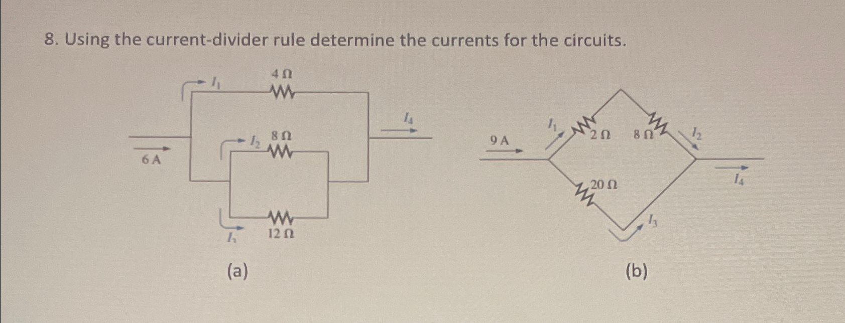 Solved Using The Current-divider Rule Determine The Currents | Chegg.com