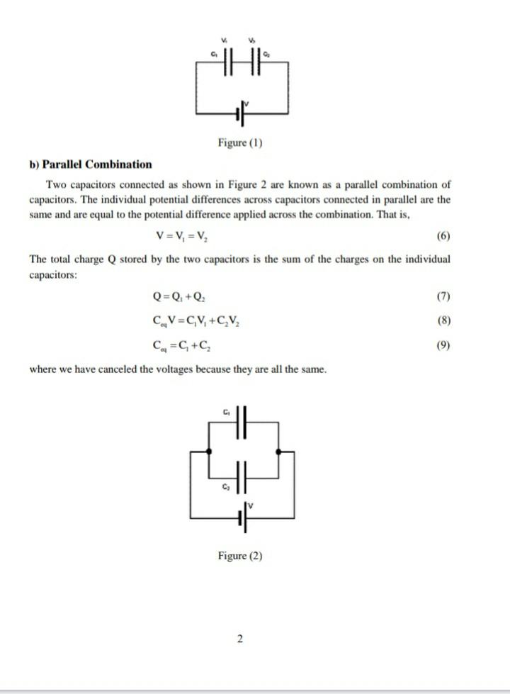 Solved Experiment (7) Combination of Capacitors 1.