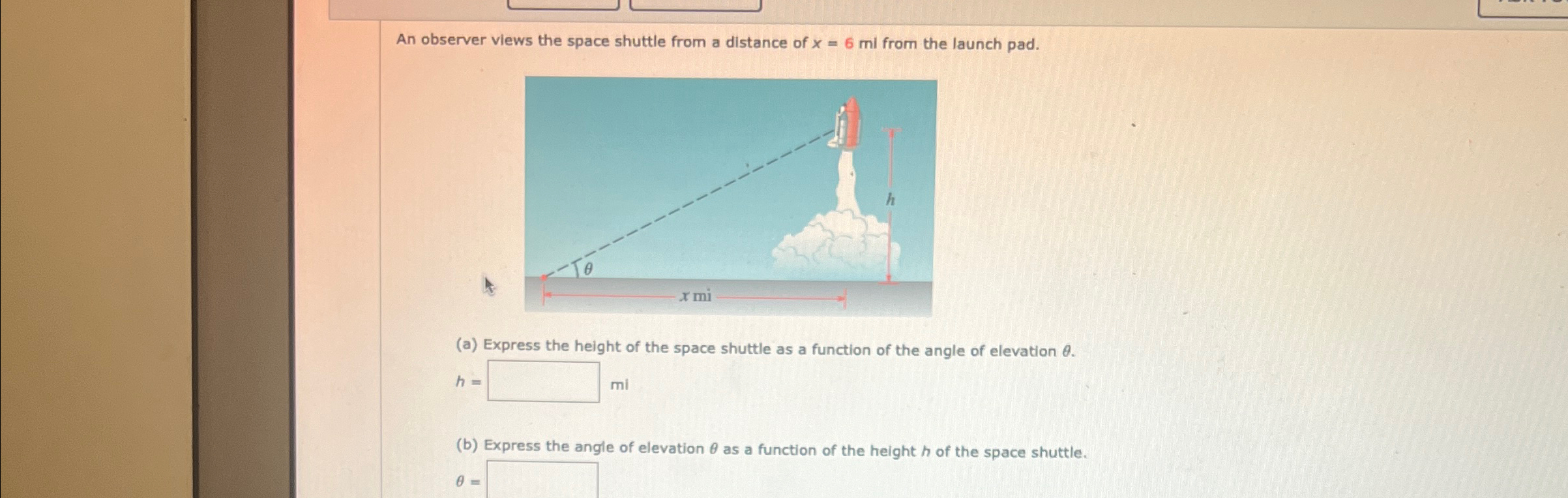 Solved An observer views the space shuttle from a distance | Chegg.com